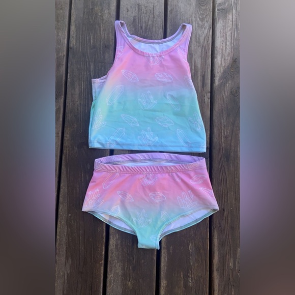 Ombré crystal 2 piece rave outfit - Picture 1 of 5